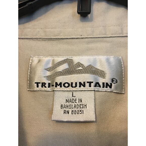 Tri-Mountain 100% Cotton Large Button Down Work Shirt - Picture 3 of 6